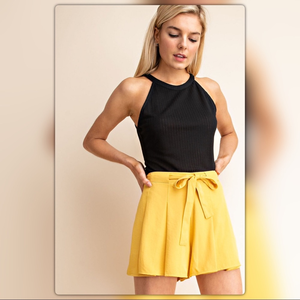 Black Ribbed Sleeveless Top